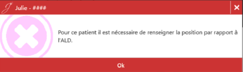 Ce message d'erreur apparaît lors de l'élaboration d'un devis