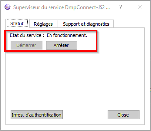 Double-cliquez dessus : l'état du service doit être En fonctionnement