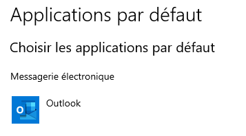 Dans Messagerie électronique, choisissez Outlook ou Thunderbird