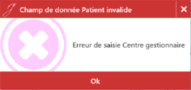 Ce message peut apparaître en générant une feuille de soins pour un patient C2S