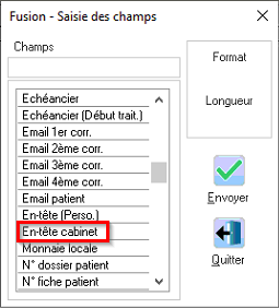 Pour insérer l'en-tête cabinet, faites un clic droit dans le courrier, choisissez En-tête cabinet puis cliquez sur Envoyer