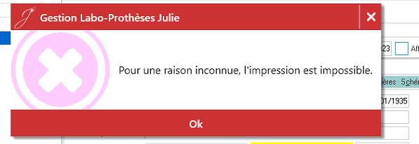 Ce message peut s'afficher à l'impression, par exemple d'une fiche labo