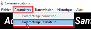 Dans la fenêtre de connexion, ouvrez Paramètres > Paramétrage utilisateur