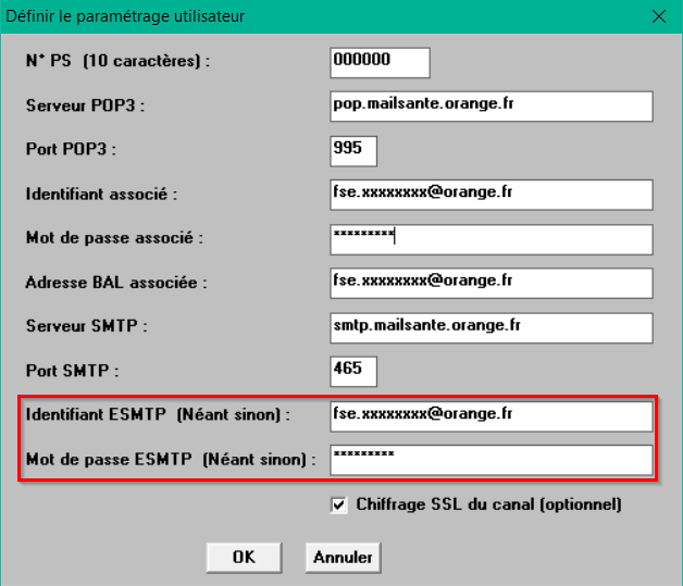 Recopiez le mot de passe dans les 2 champs correspondants (Mot de passe associé et Mot de passe ESMTP)