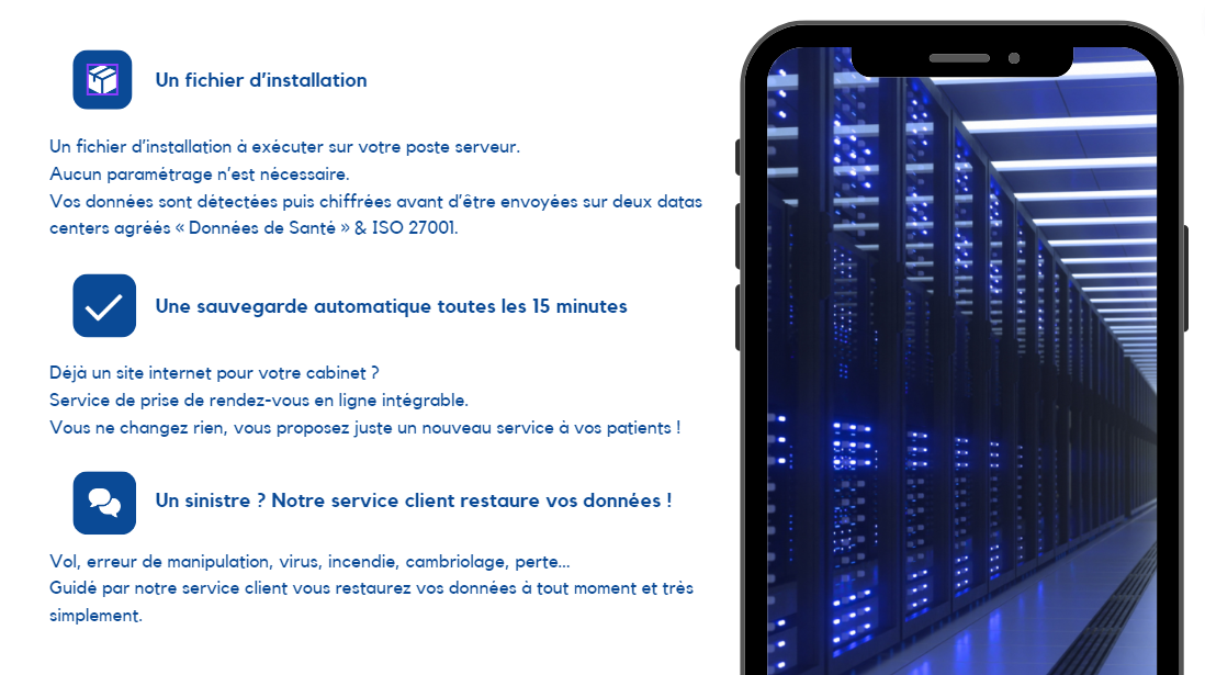 Un sinistre ? Vol, erreur, virus, incendie, cambriolage… guidé par le service client, vous restaurez vos données à tout moment