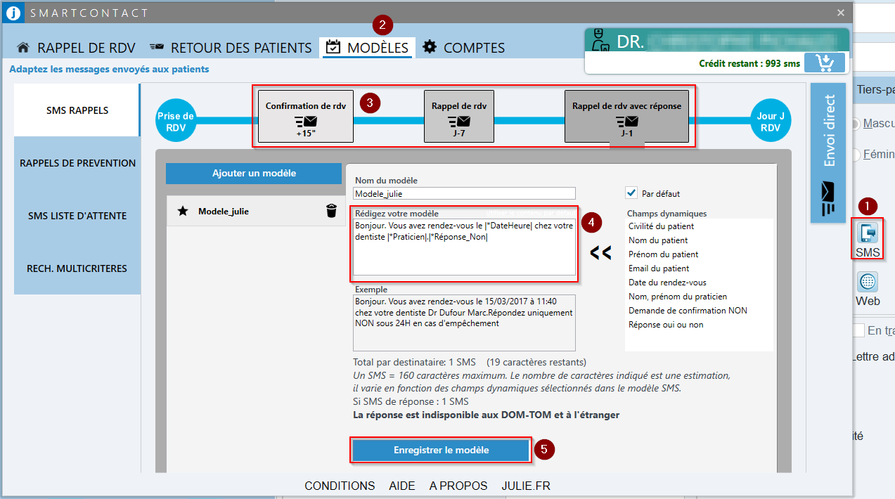 Cliquez sur Enregistrer le modèle