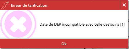 Ce message peut apparaître en générant une feuille de soins