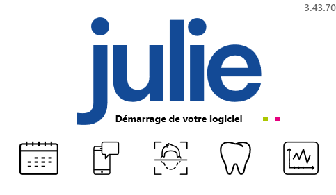 Écran de démarrage de Julie qui reste affiché.
