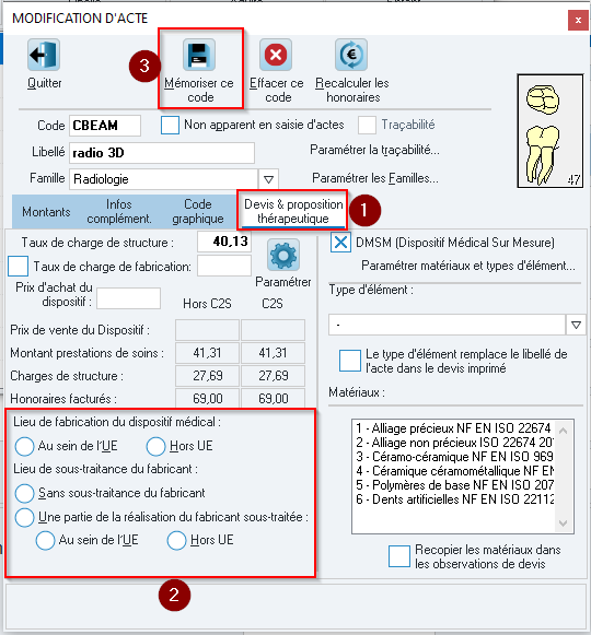 Cliquez sur Mémoriser ce code