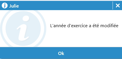Si vous modifiez l'année, Julie le confirme : cliquez sur Ok