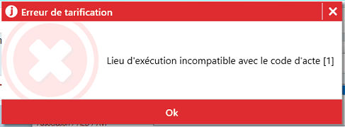 Ce message d'erreur de tarification peut s'afficher pour une visite à domicile