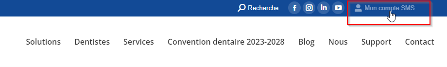 Cliquez sur Mon compte SMS