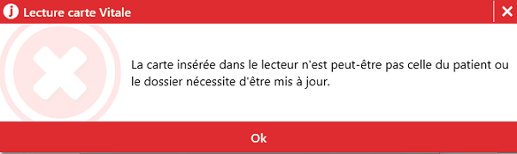 Ce message peut apparaître en générant une feuille de soins électronique