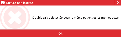Ce message apparaît en faisant une feuille de soins