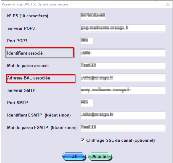 Votre adresse de télétransmission figure dans le champ Adresse BAL associée : c'est elle à fournir