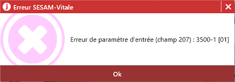 Ce message peut apparaître à la génération d'une feuille de soins