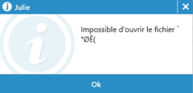 Ce message apparaît lors du transfert du fichier AGA depuis l'application Utilitaires