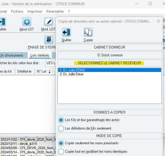 Cliquez sur Copier