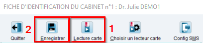 Insérez la carte CPS, cliquez sur Lecture carte, puis sur Enregistrer