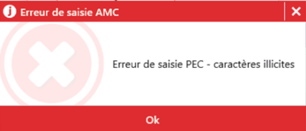 Ce message apparaît à la génération d'une feuille de soins avec une prise en charge mutuelle
