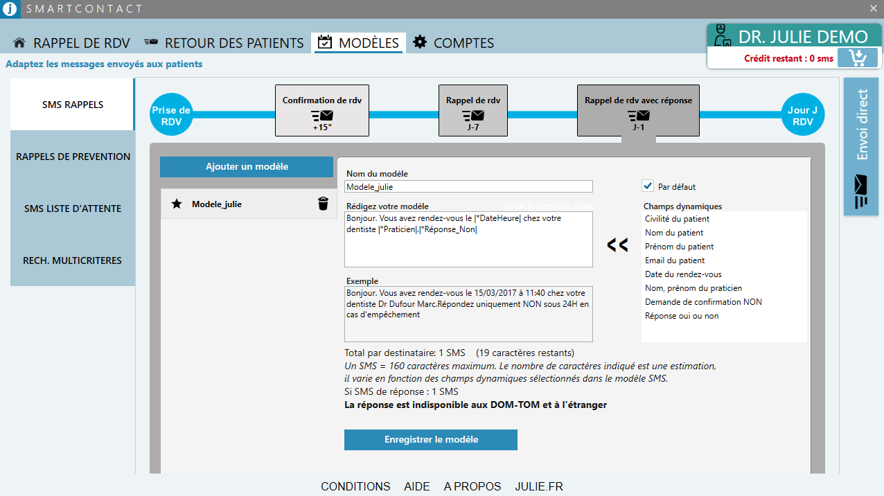 Enregistrez : les modèles s'adaptent automatiquement à chaque patient à l'envoi
