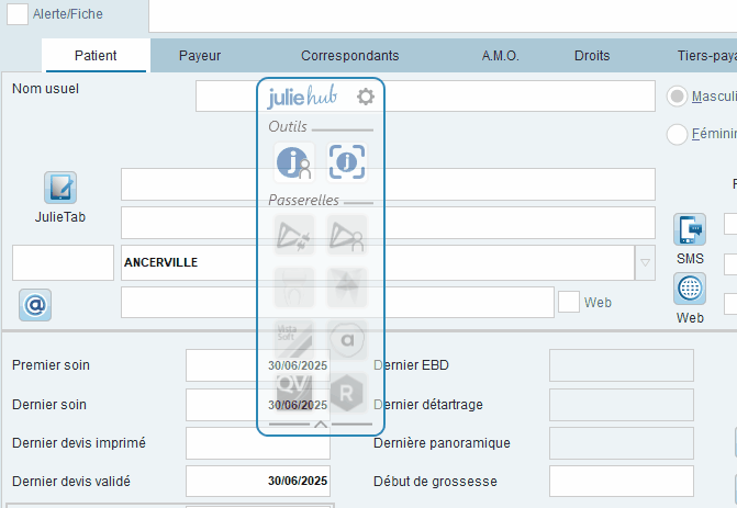 Faites un clic droit sur le Julie Hub pour le fermer