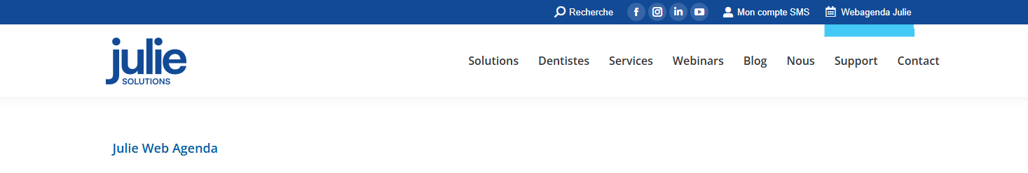 Cliquez sur Webagenda Julie, en haut à droite
