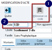 Le bouton Mémoriser ce code est grisé : le code saisi est déjà utilisé