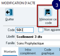Le bouton Mémoriser ce code redevient actif : cliquez dessus