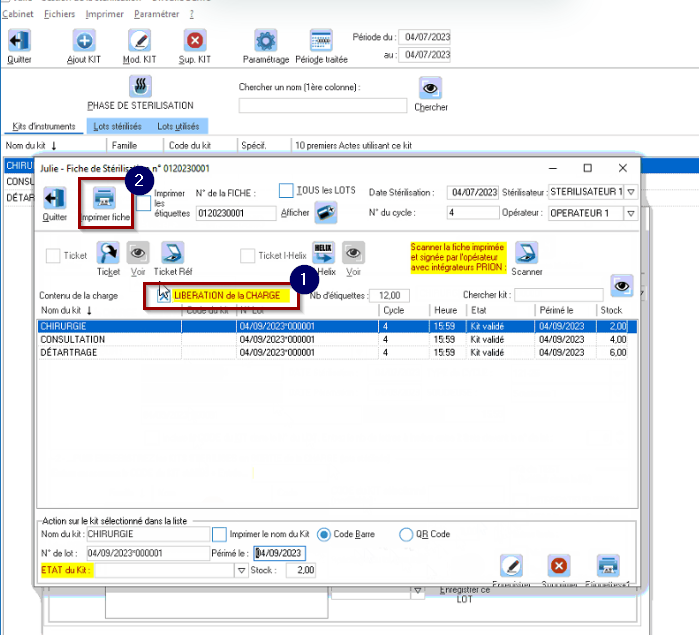 Cliquez sur Imprimer fiche