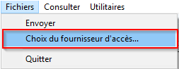 Ouvrez le menu Fichiers > Paramètres (Choix du fournisseur d'accès sur les anciennes versions)