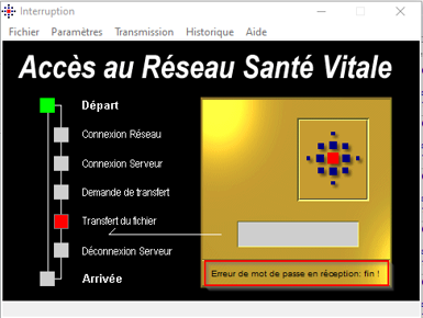 Pendant le transfert de fichier, une « Erreur de mot de passe en réception » peut apparaître