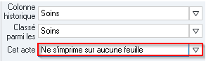 Pour cet acte, réglez le champ Cet acte sur Ne s'imprime sur aucune feuille