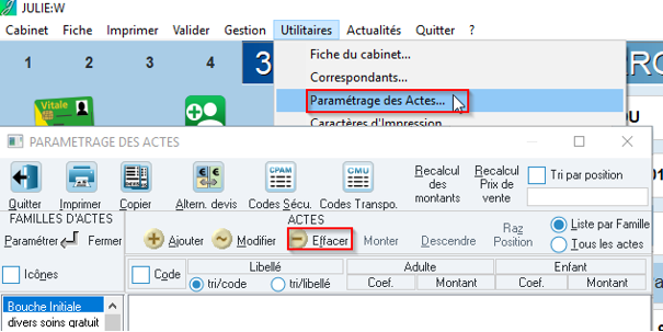 Cliquez sur Effacer