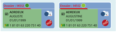 Deux cartes patient (Auguste et Augustine ARDREUX, même n° de Sécurité sociale) affichent le même numéro de dossier 14512.