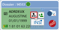 Icône loupe (personne + loupe) sur la carte du patient.