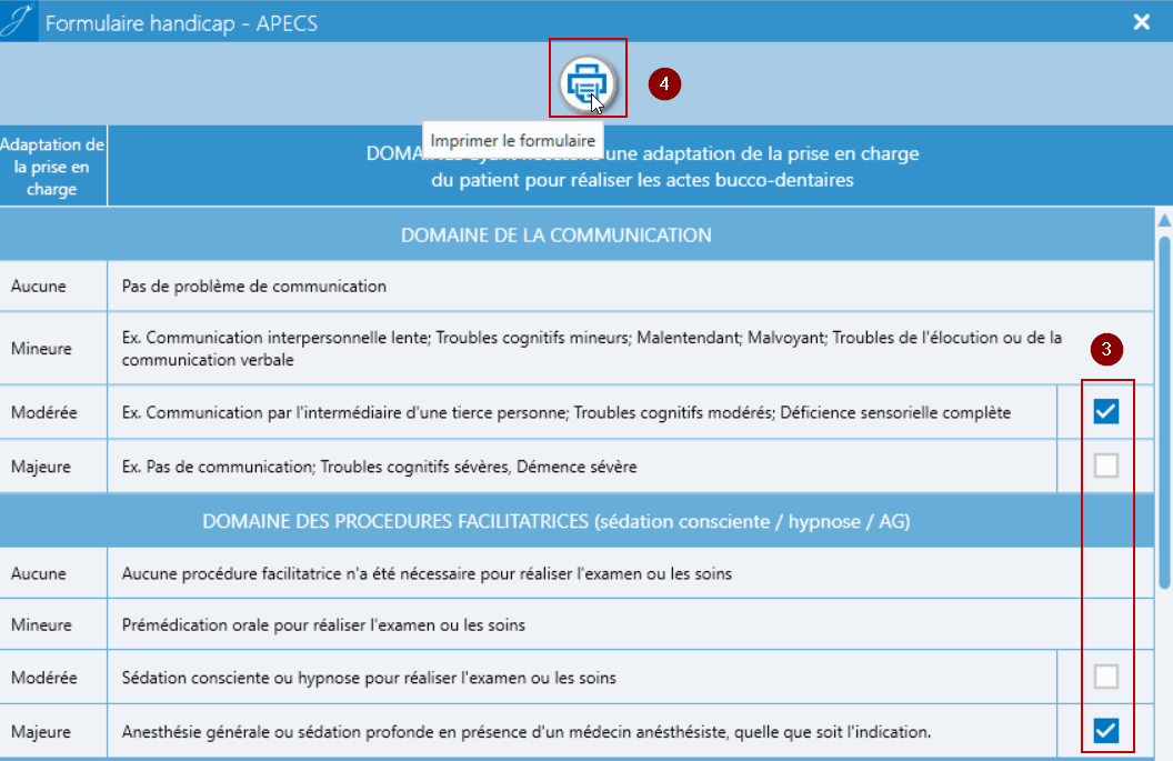 Cliquez sur le bouton Imprimer le formulaire