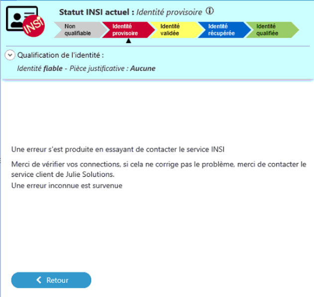 Ce message s'affiche à l'utilisation de l'INSi