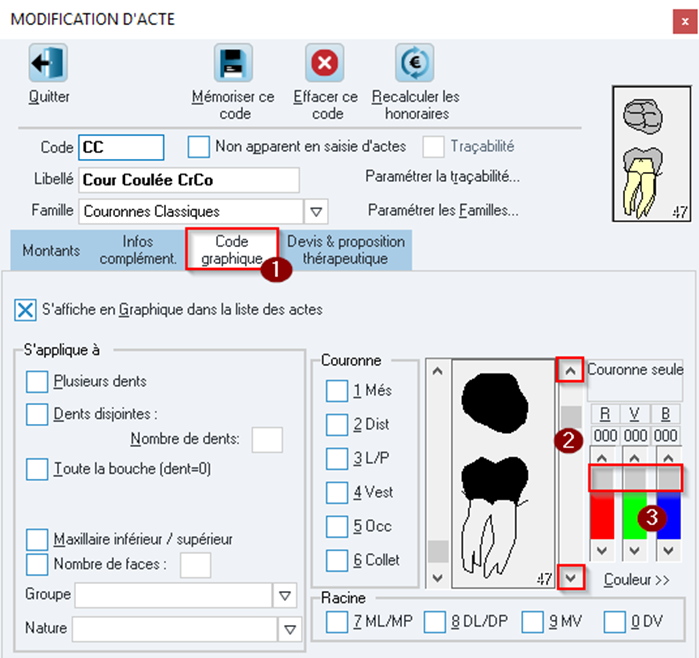 Modifiez l'allure du code graphique avec les curseurs et choisissez la couleur