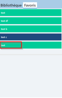 Votre favori apparaît dans la liste des favoris
