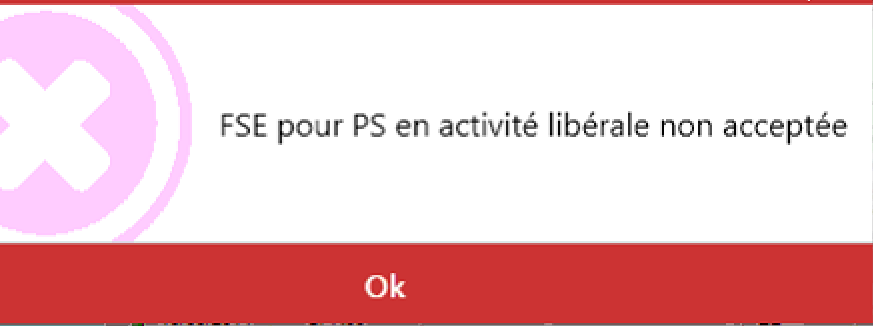 Ce message s'affiche à la génération d'une feuille de soins : une carte avec la mention « salarié d'un centre de santé », ou une carte CPF, a été lue dans un…