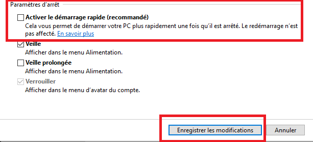 Cliquez sur Enregistrer les modifications