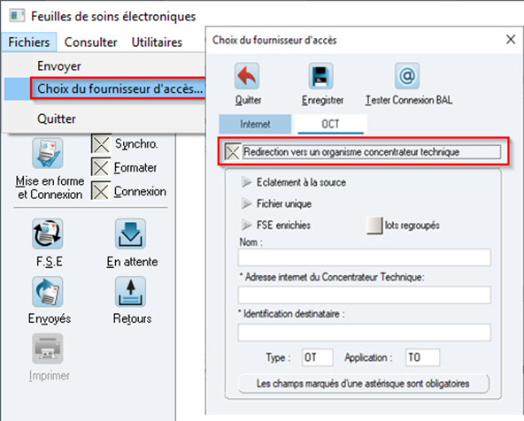 Cochez Redirection vers un organisme concentrateur technique