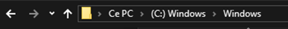 Tapez C:\Windows dans la barre d'adresse